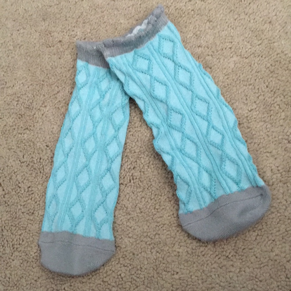 Blue and grey socks